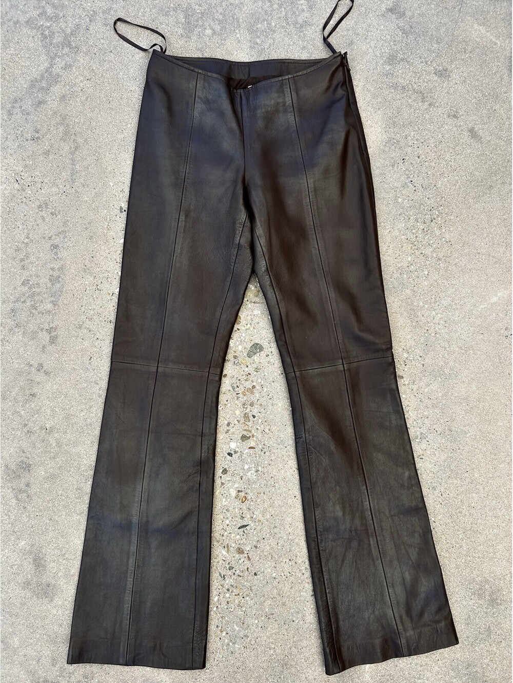 Cache 100% LambLeather Dark Brown Leather Pants Size 0 Petite Aprx 25W x 30L